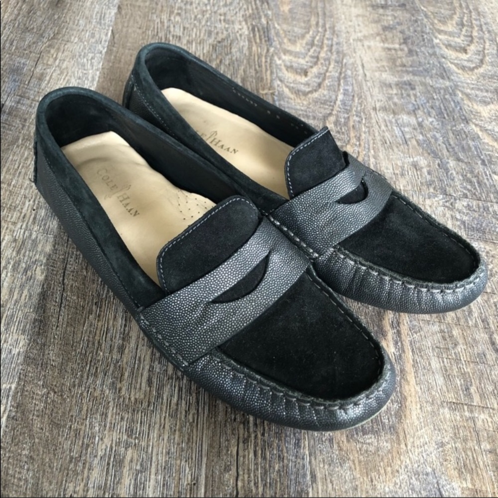 Cole Haan Air Sadie Driver Loafer Black Suede 8